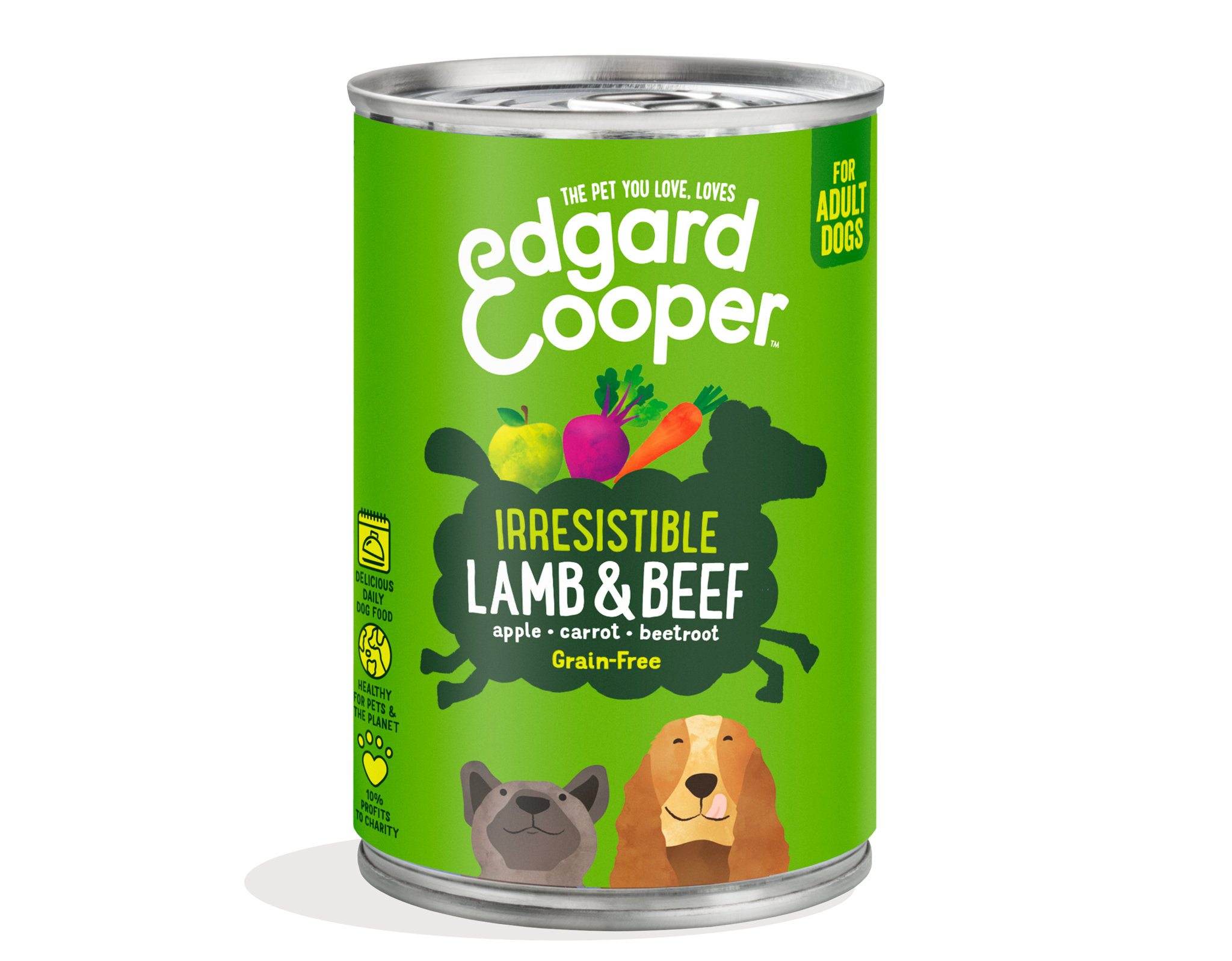Lam & rund met appel, wortel & rode biet 400gr