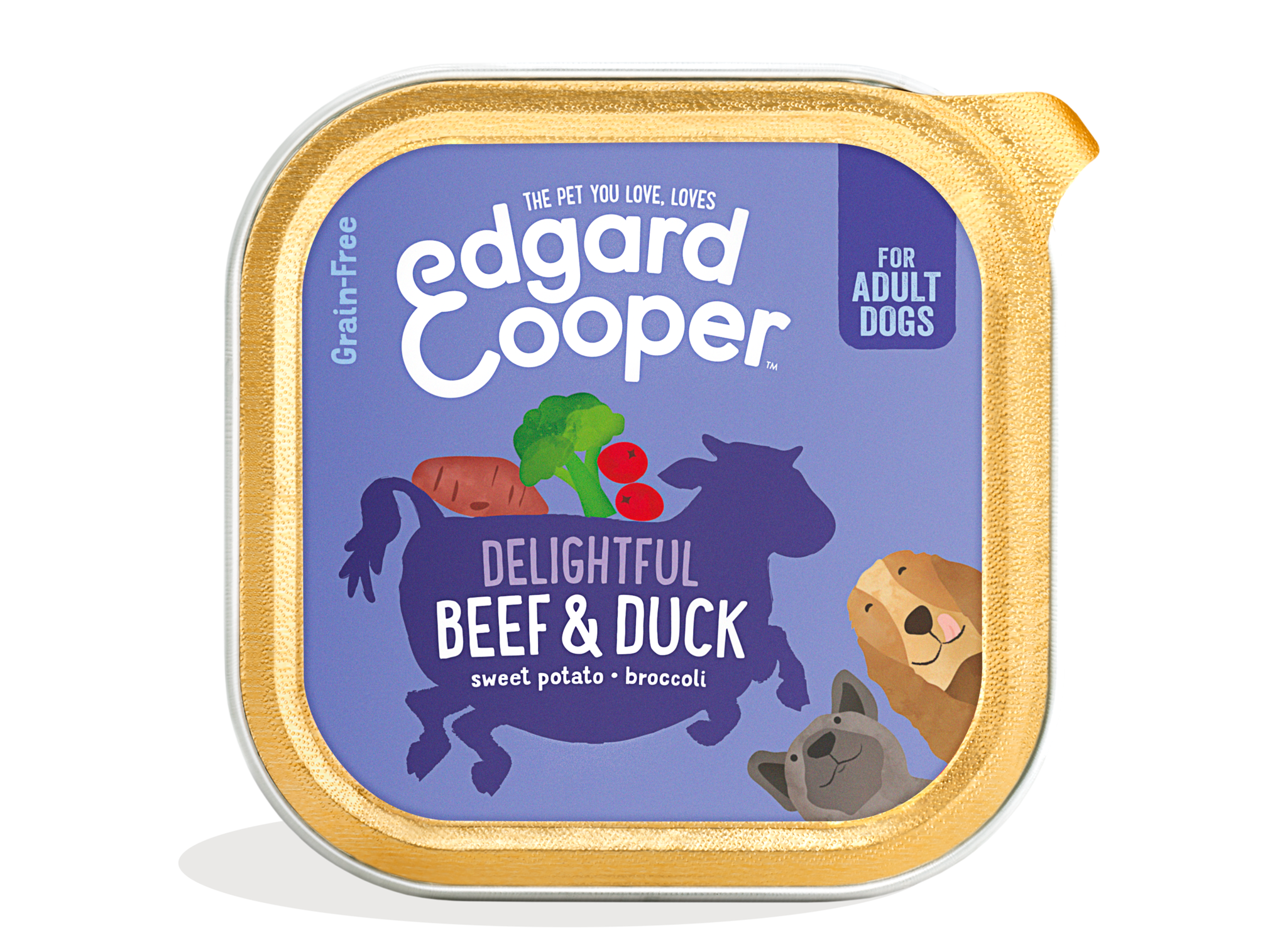 Rund & eend met zoete aardappel, broccoli & wortel 150gr