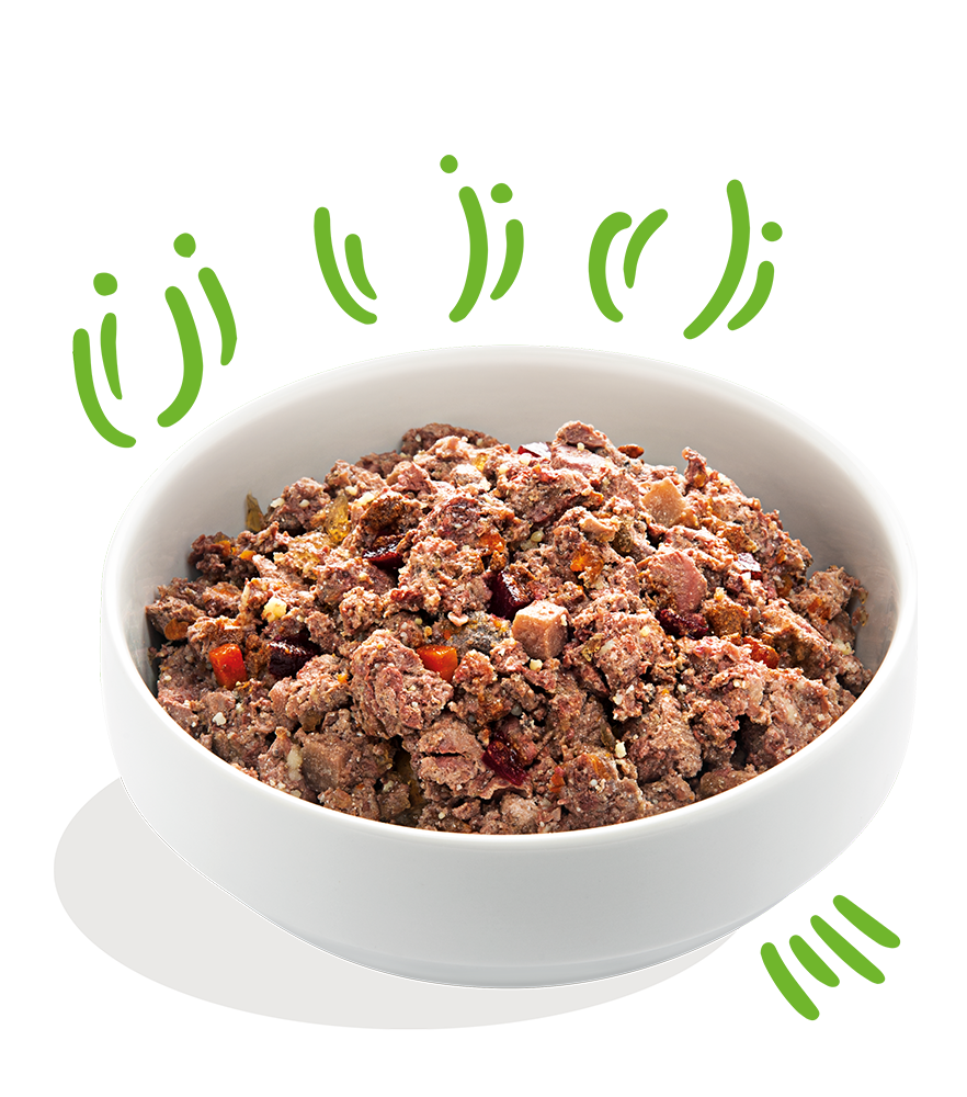 Lam & rund met appel, wortel & rode biet 400gr